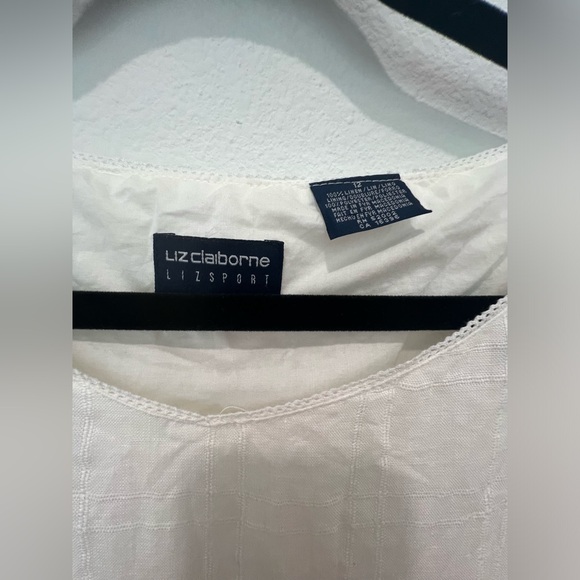 Vintage Liz Clairbone 100% Linen Size 12 Dress Cottage Peasant Modest Minimalist - Picture 3 of 11